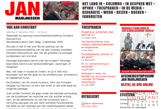 Speech Jan Marijnissen-Ode aan Constant, 2005