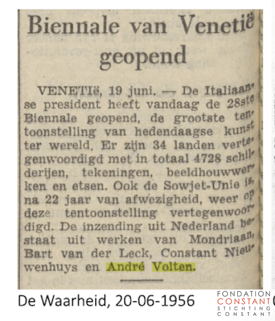 1956 Biennale van Venetië geopend-De Waarheid