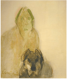 1990 ca Man with dog