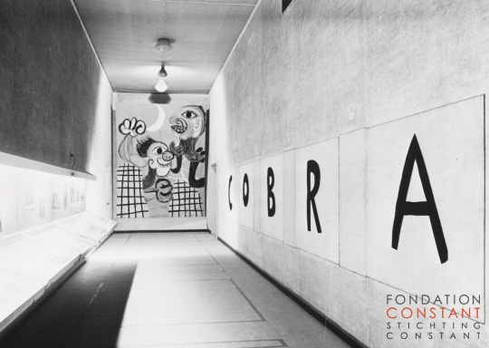 Le Barricade at the entrance of the Cobra exhibition at the SMA, 1949