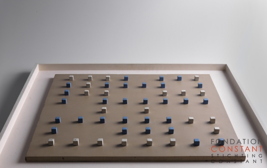 Constant Nieuwenhuys-Compositie met blauwe en witte blokjes, 1953-3