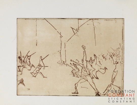 Constant Nieuwenhuys-10 Schetsen voor ets L'insurrection, 1986