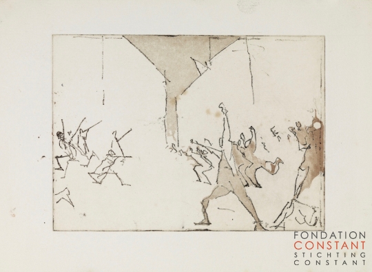 Constant Nieuwenhuys-12 Schetsen voor ets L'insurrection, 1986