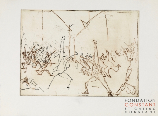 Constant Nieuwenhuys-04 Schetsen voor ets L'insurrection, 1986