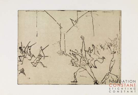Constant Nieuwenhuys-08 Schetsen voor ets L'insurrection, 1986