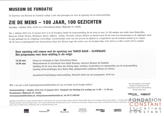 2016 Zie de mens. 100 jaar. 100 gezichten | invitation