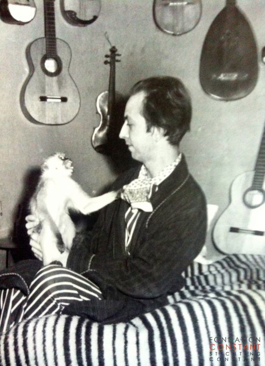 Constant-with Jokco, 1961 Constant Nieuwenhuys with his monkey Jocko in 1961