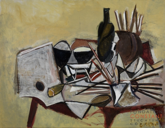 Constant-Stilleven met palet, 1946 Constant Nieuwenhuys-Stilleven met palet, 1946