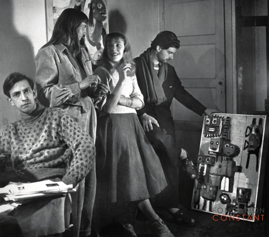 Constant, Else Alfelt, Nelly Riemens and Karel Appel, 1949 Constant, Else Alfelt, Nelly Riemens and Karel Appel, 1949