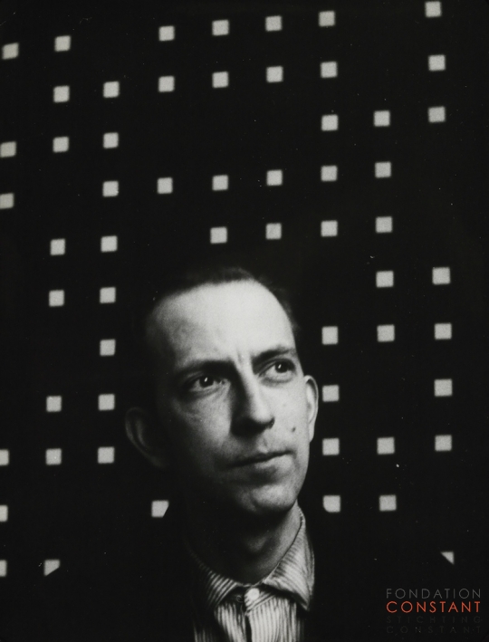 Constant-Constant in front of 158 Blokjes, ca 1959 Constant Nieuwenhuys-Constant in front of 158 Blokjes, ca 1959