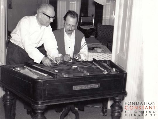 Constant and Jenö Horvath playing the cymbalon Constant and Jenö Horvath playing the cymbalon