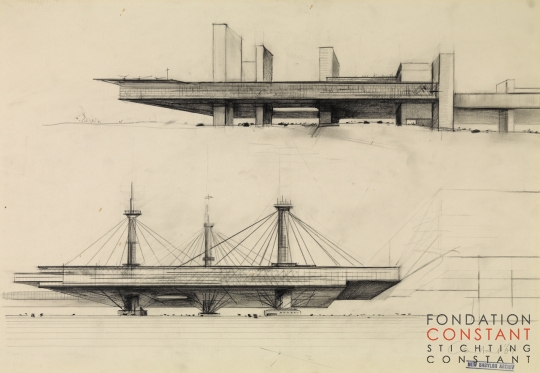 Constant Nieuwenhuys-Schets voor hangende sector, 1964