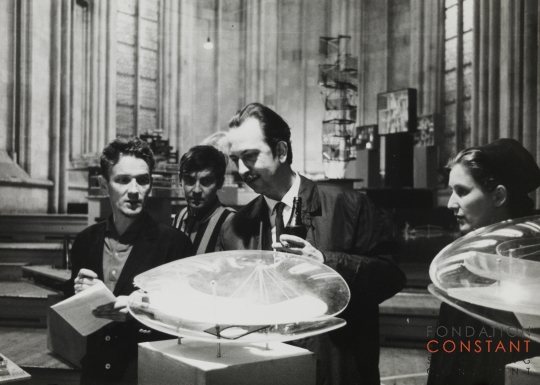 Nic Tummers, Constant and Nel at New Babylon exhibition in the Dominicanerkerk Maastricht, 1965 Nic Tummers, Constant and Nel at New Babylon exhibition in the Dominicanerkerk Maastricht, 1965