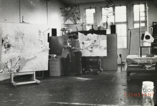 Constant-Daniël Gervis and Constant in his studio, 1972 Constant Nieuwenhuys-Daniël Gervis and Constant in his studio, 1972