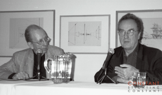 Constant-with Benjamin Buchloh at symposium The Activist Drawing NY, 1999 Constant Nieuwenhuys-with Benjamin Buchloh at symposium The Activist Drawing NY, 1999