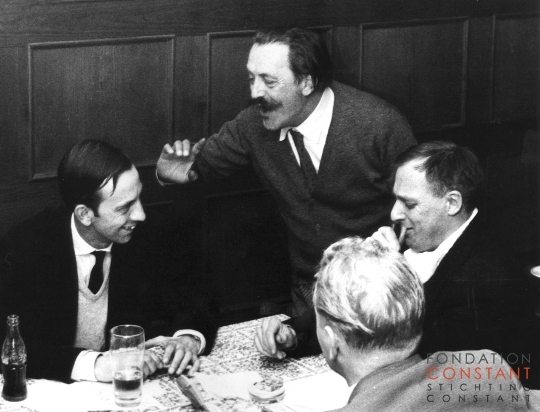 Constant, Pinot Gallizio and Asger Jorn in München, 1959 Constant Nieuwenhuys, Pinot Gallizio and Asger Jorn in München, 1959
