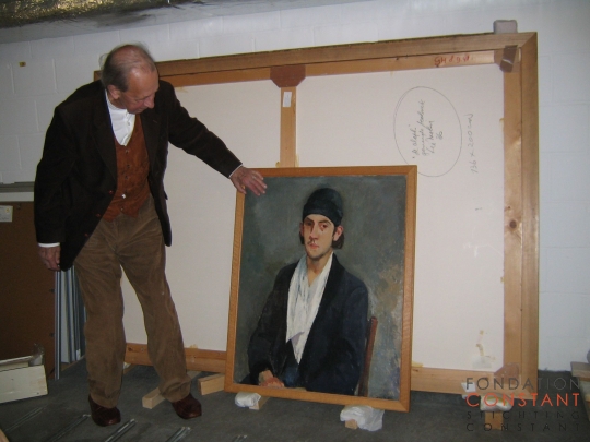 Constant with his Self portrait 1941-1942, 2004 Constant Nieuwenhuys with his Self portrait 1941-1942 in 2004