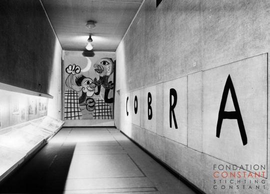 Le Barricade at the entrance of the Cobra exhibition at the SMA, 1949 Le Barricade by Constant Nieuwenhuys at the entrance of the Cobra exhibition at the SMA, 1949