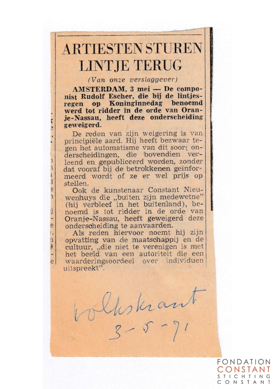 Artiesten sturen lintje terug Artiesten sturen lintje terug