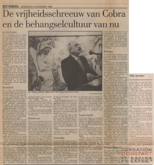 De vrijheidschreeuw van Cobra en de behangselcultuur van nu De vrijheidschreeuw van Cobra en de behangselcultuur van nu