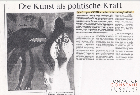 Die Gruppe Cobra in der Städtischen Galerie Die Gruppe Cobra in der Städtischen Galerie