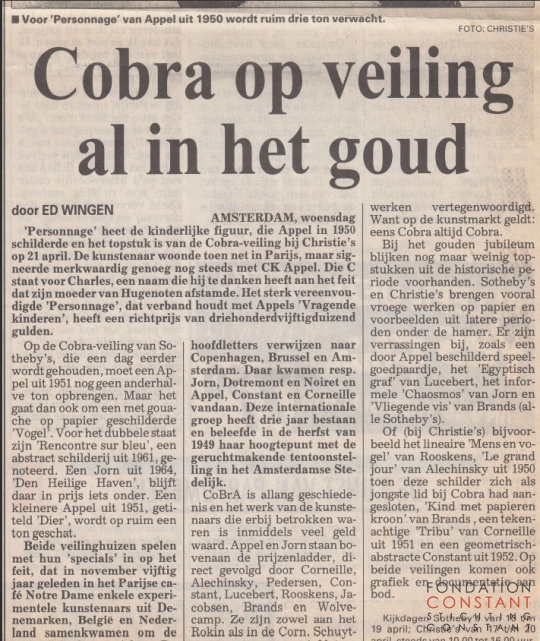 Cobra op veiling al in het goud Cobra op veiling al in het goud