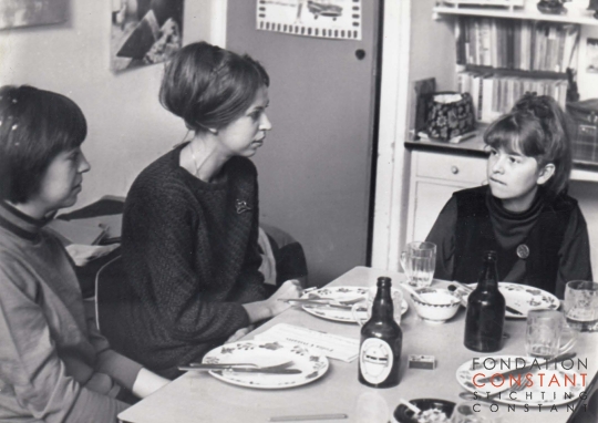 Olga, Martha and Eva Nieuwenhuys sitting around the table. Olga, Martha And Eva Nieuwenhuys sitting around the table.