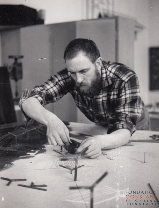 Peter Clough working at the macquette Peter Clough working at the macquette
