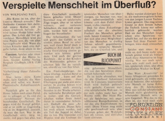 Verspielte Menschheit im Überfluß? Verspielte Menschheit im Überfluß?