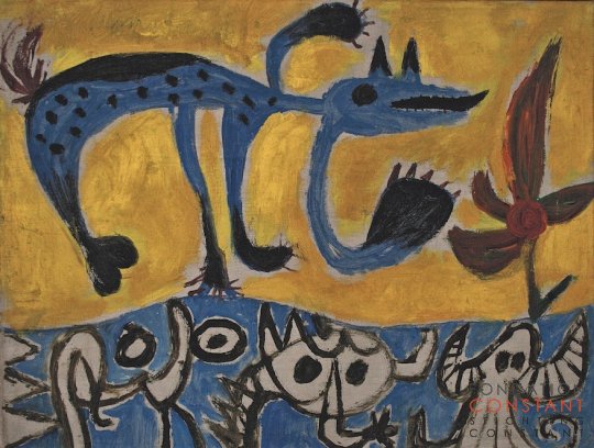 Constant-Fantastische dieren, ca 1947 Constant Nieuwenhuys-Fantastische dieren, ca 1947