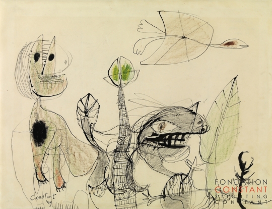 Constant-Vliegende schildpad, 1949 Constant Nieuwenhuys-Vliegende schildpad, 1949
