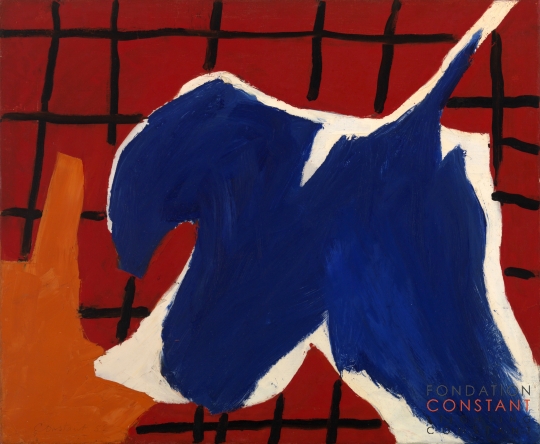 Constant-ZT/Compositie blauw rood oranje, 1952 Constant Nieuwenhuys-ZT/Compositie blauw rood oranje, 1952