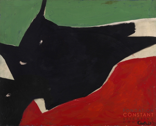 Constant-ZT/Compositie met zwarte figuur, 1953 Constant Nieuwenhuys-ZT/Compositie met zwarte figuur, 1953