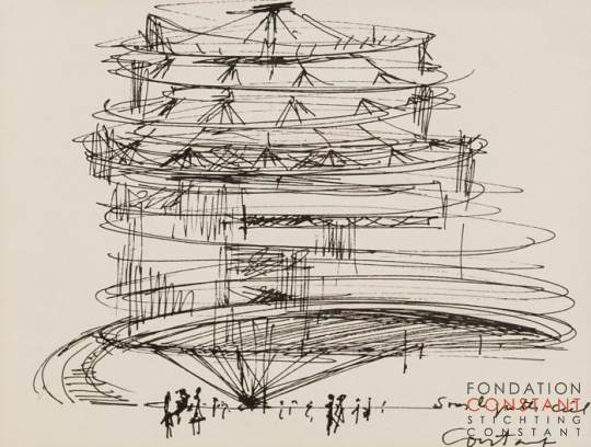 Constant-Sous le gratte-ciel, 1961 Constant Nieuwenhuys-Sous le gratte-ciel, 1961