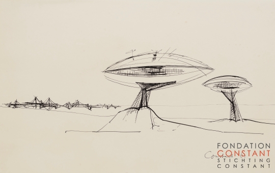 Constant Nieuwenhuys-Spatiovores in een landschap, 1961