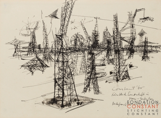 Constant Nieuwenhuys-Künstliche Landschaft in New-Babylon, 1965