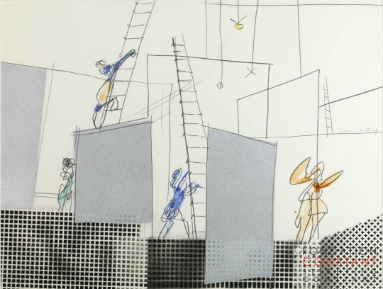 Constant Nieuwenhuys-De ladderbeklimmers, 1969