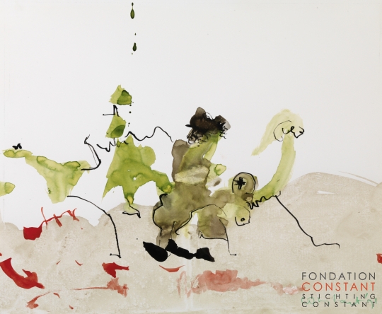 Constant Nieuwenhuys-ZT/Groene figuren, 1971