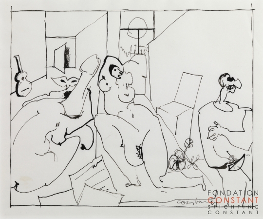 Constant-4 dessins préparatoires pour Casanova-2, 1975 Constant Nieuwenhuys-4 dessins préparatoires pour Casanova-2, 1975