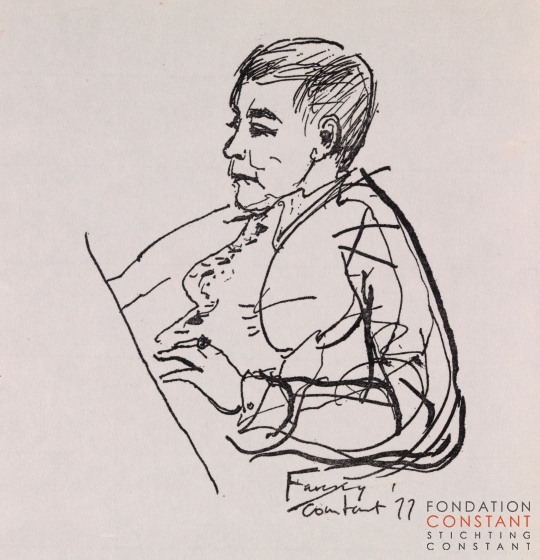 Constant-Portret van Fanny Kelk, 1977 Constant Nieuwenhuys-Portret van Fanny Kelk, 1977