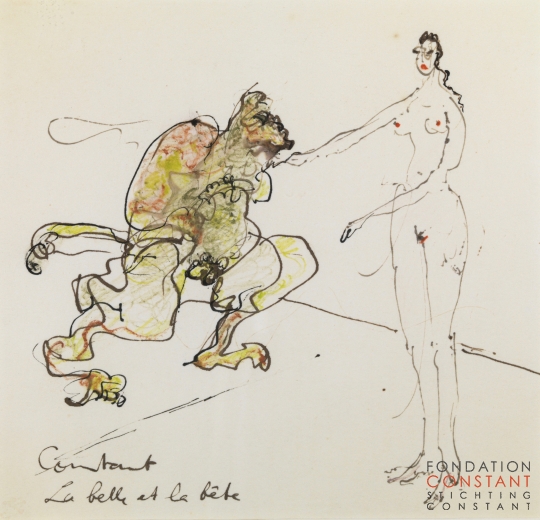 Constant-La belle et la bête, ca 1980 Constant Nieuwenhuys-La belle et la bête, ca 1980