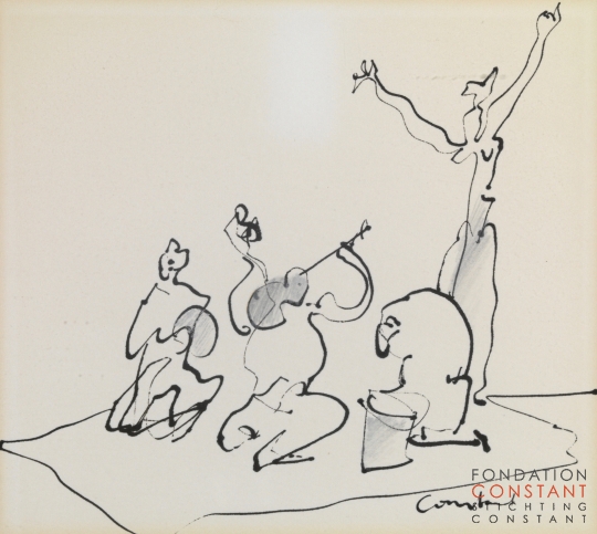 Constant Nieuwenhuys-ZT-Straatmuzikanten, ca 1981