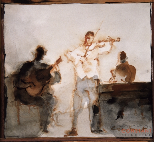 Constant-De muzikanten, ca 1984 Constant Nieuwenhuys-De muzikanten, ca 1984