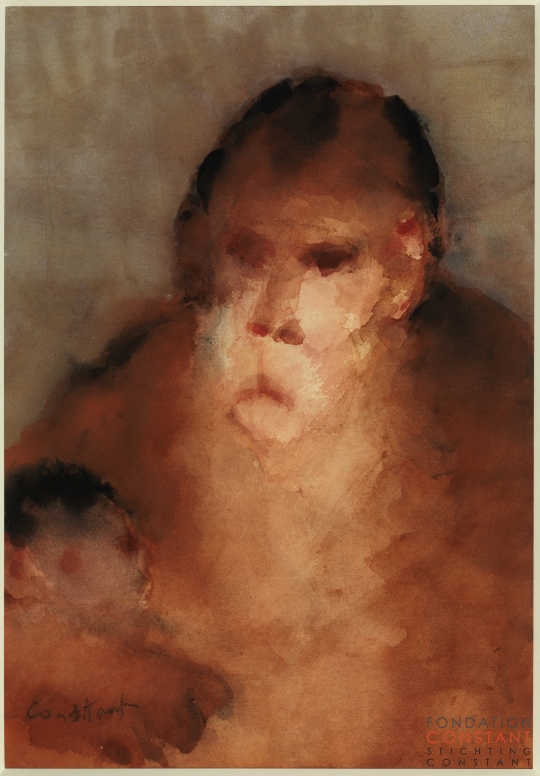 Constant Nieuwenhuys-Moeder aap met baby, 1986 ca