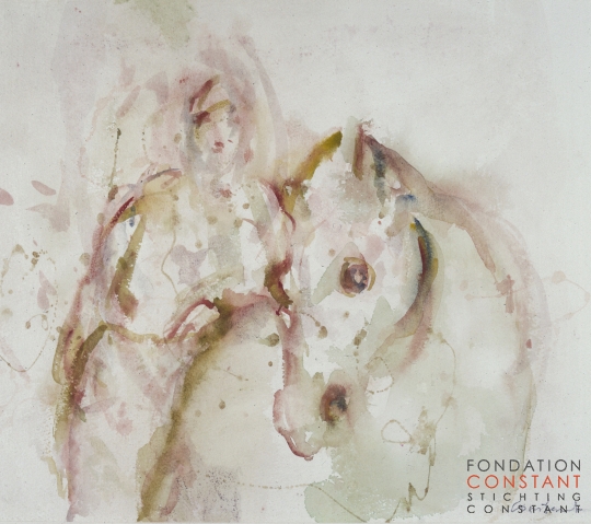 Constant-Femme et cheval, ca 1987 Constant Nieuwenhuys-Femme et cheval, ca 1987