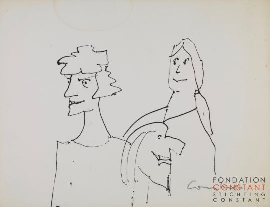 Constant Nieuwenhuys-ZT/Drie figuren, ca 1987