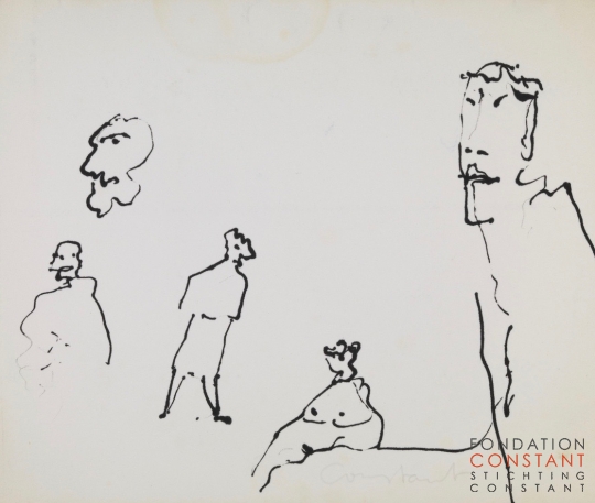 Constant Nieuwenhuys-ZT/Vijf figuren, ca 1987