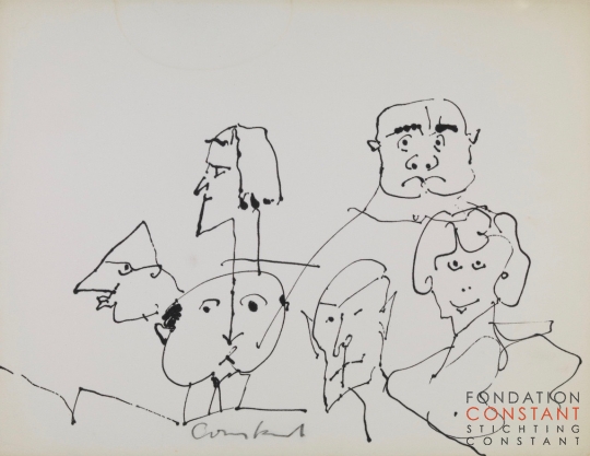 Constant Nieuwenhuys-ZT/Zes figuren, ca 1987