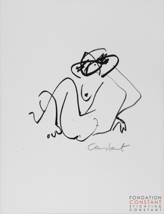 Constant Nieuwenhuys-ZT/Masturberende vrouw, ca 1990