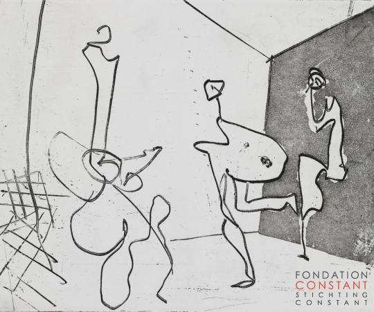 Constant-Drie dansers, 1971 Constant Nieuwenhuys-Drie dansers, 1971